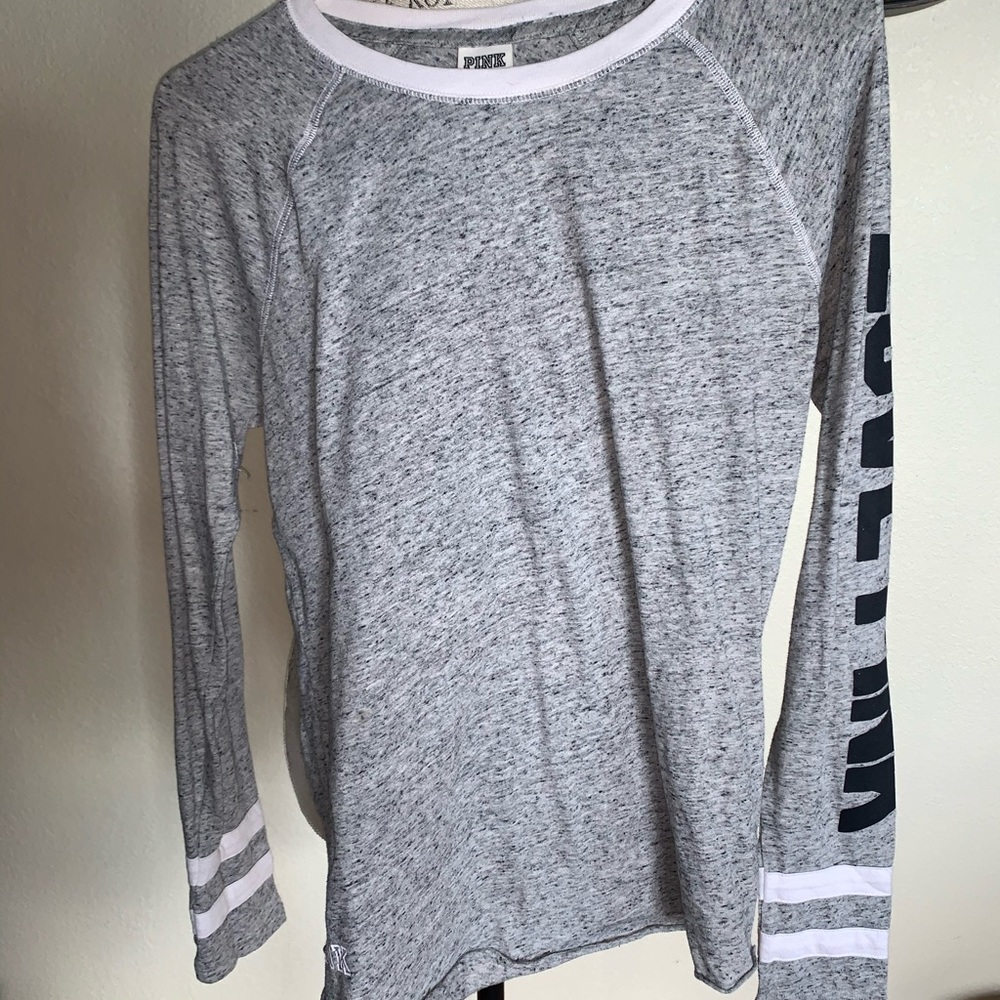Grey spotted PINK long sleeve.